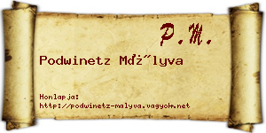 Podwinetz Mályva névjegykártya